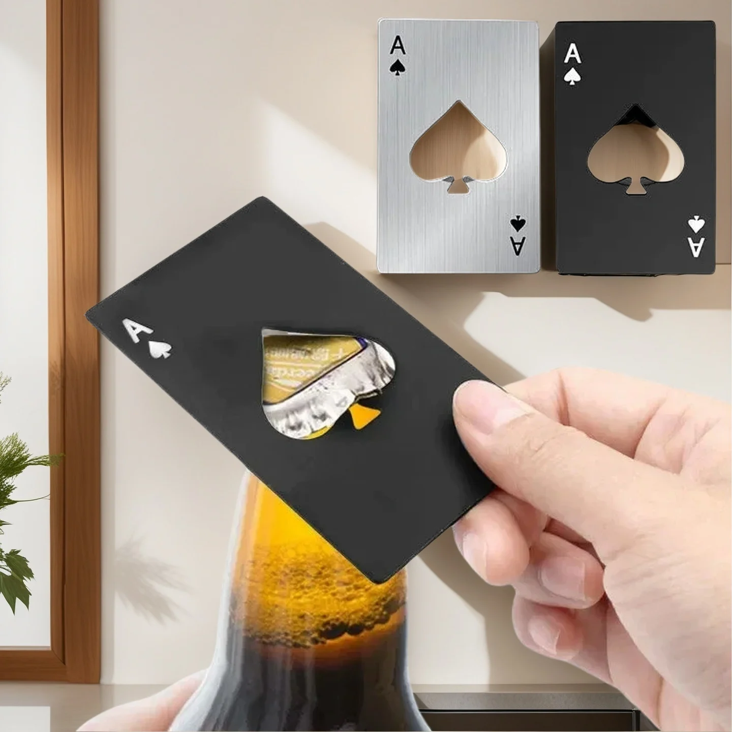 

Stainless Steel Playing Card Shaped Bottle Opener for Beer and Bottles Creative Home Bar Tool