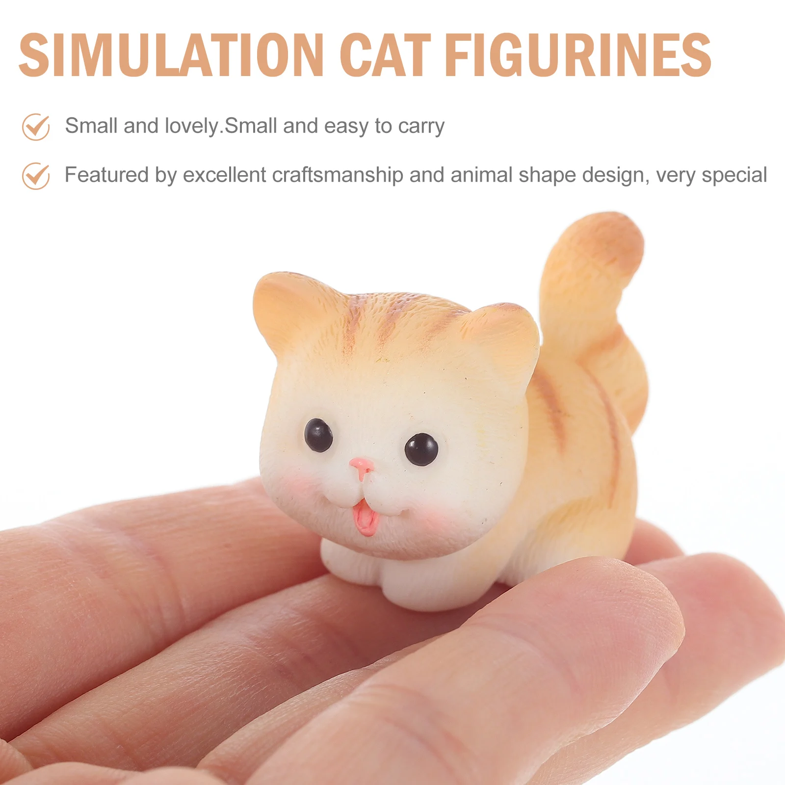 

1Set Pet Accessory Simulation Kitten Statues Resin Craft Garden Decorations Tabletop Home Indoor Decorative Accents