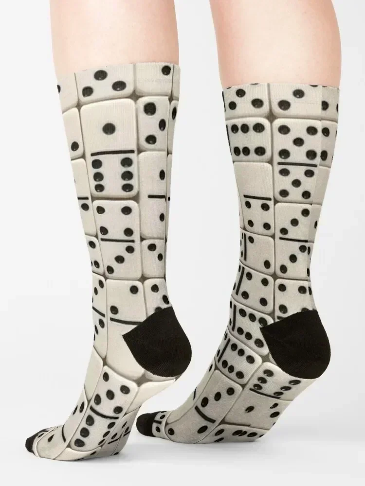 جوارب Dominoes Pattern برباط لامع للرجال من علامة تجارية مصممة من الأمام جوارب رياضية للأولاد والأطفال للنساء