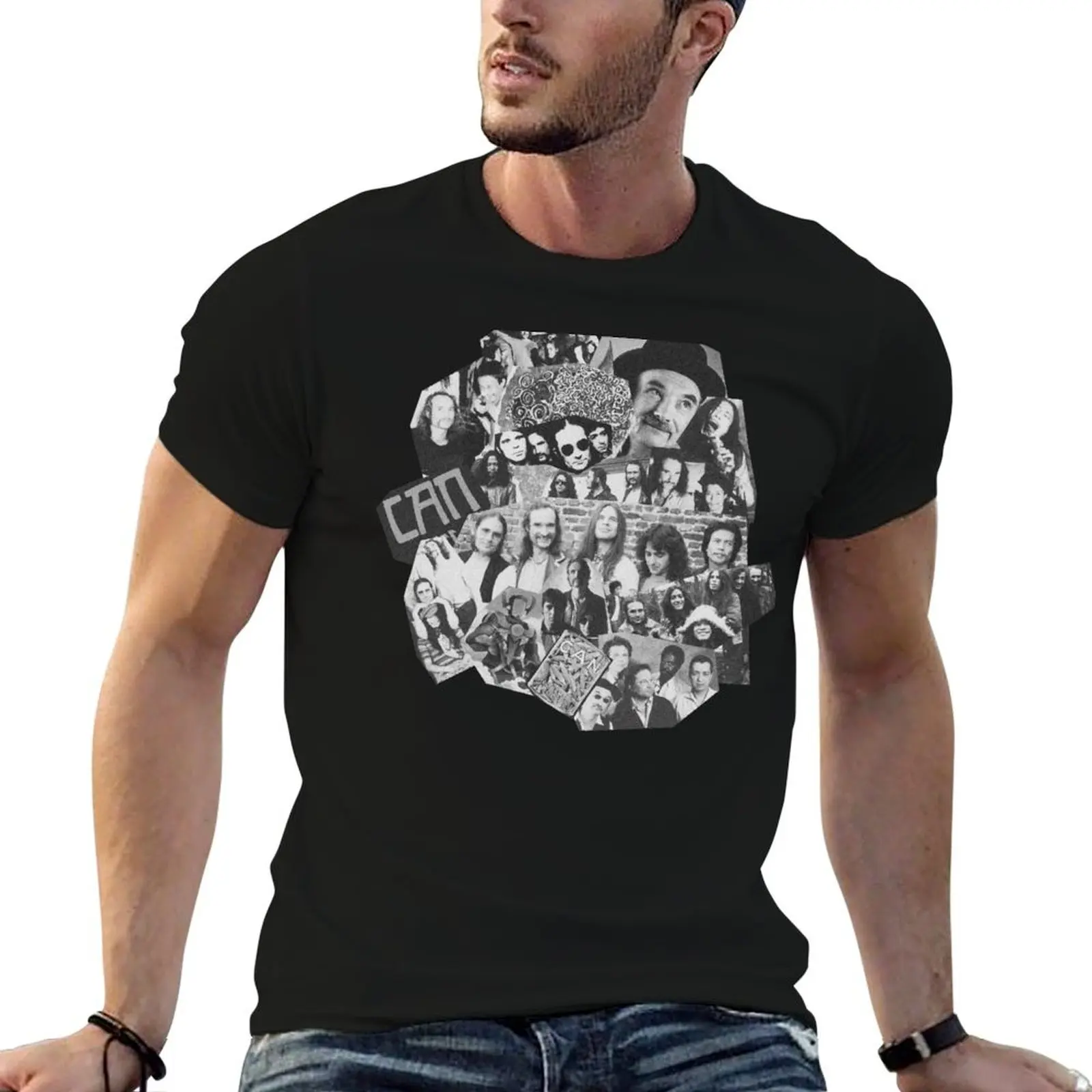 Can German Band Collage T-Shirt Modern Style Print T-Shirt