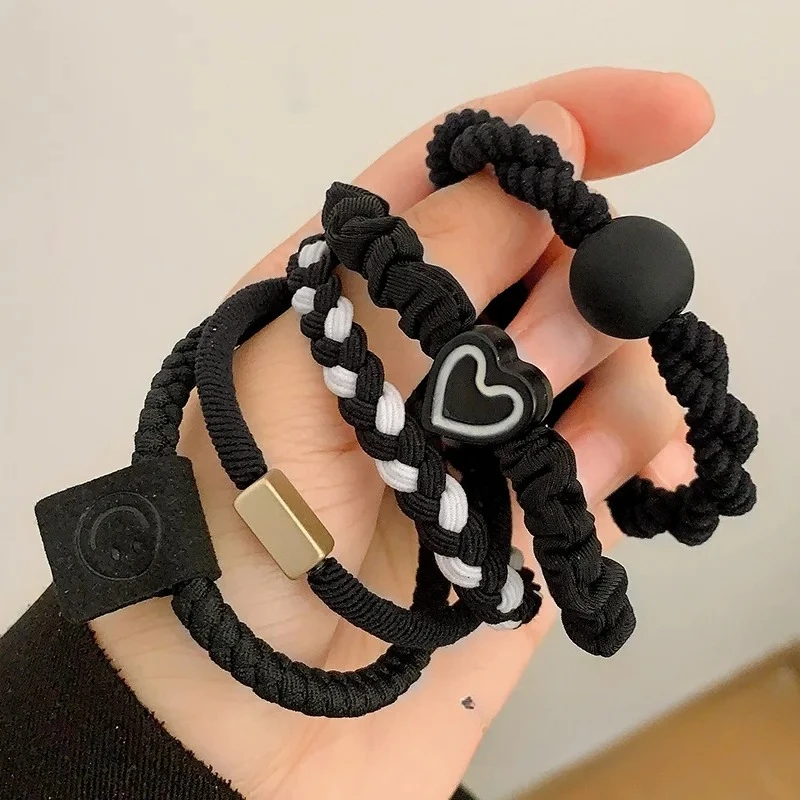 

10PCS Women's Hair Ring Set Hair Elasticity Accessories High Leather Band Simple Temperament High Ponytail Durability New Style