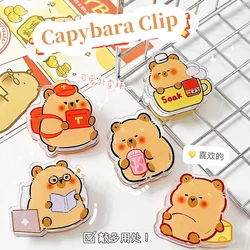 Cute Paper Clip Creative Lovely Capybara Scrapbook Journal Clip Student Stationery Acrylic Clip Office Binding Clip Photo Clip