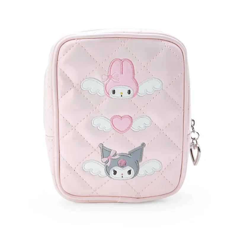 

Kawaii Kuromi Cartoon Embroidery Pu Cosmetic Bag MINISO Anime My Melody Cinnamoroll Girl Heart Cute Lipstick Storage Bag New