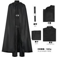 Luke Skywalker Cosplay Costume SW Luke Black Battle Suit Top Pants Cloak Full Set Outfits for Men Halloween Carnival Suit