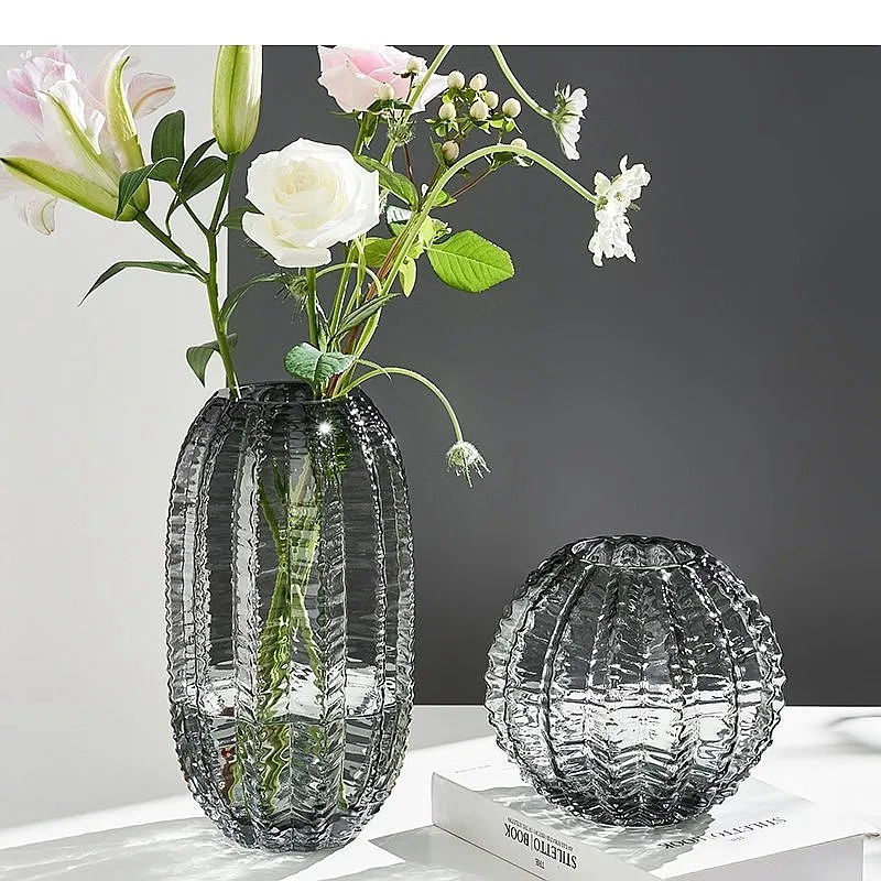 Durian Vase with Thorns Glass Hydroponic Flower Pot Modern Desk Decor Floral Arrangement