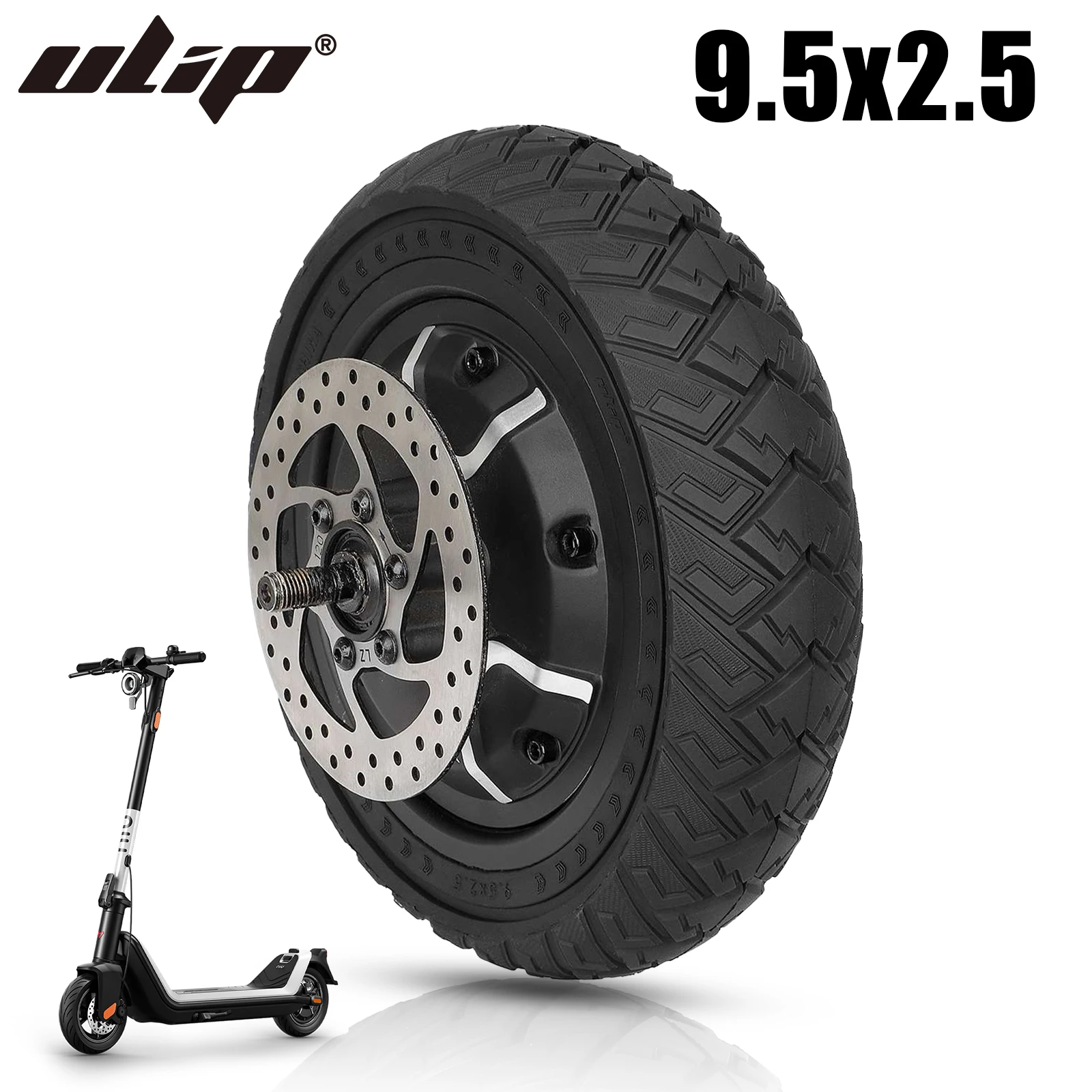 

Ulip 9.5x2.5 High Quality Off-Road Solid Tire 9 Inch Wider Thicker Durable Tubeless Tire For Niu KQi3 Electric Scooter 9.5x2.50