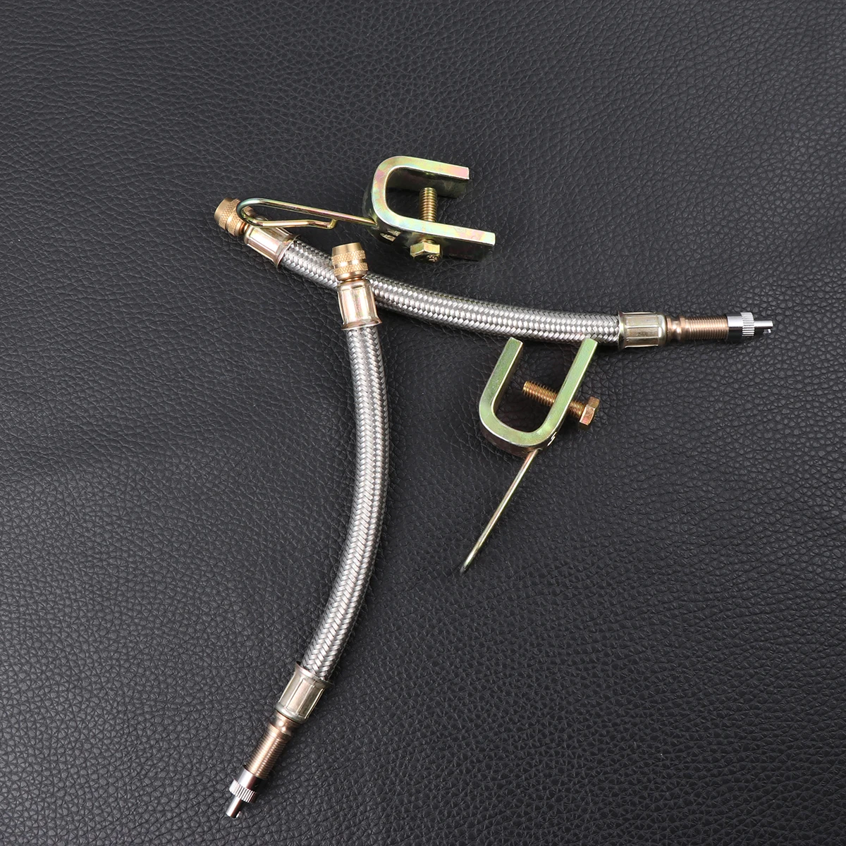 

2pcs Tire Stem Extension Adaptor Steel For Car Truck Motorcycle Trailer Rv Heavy Vehicles Aluminum Clip Durable Reliable