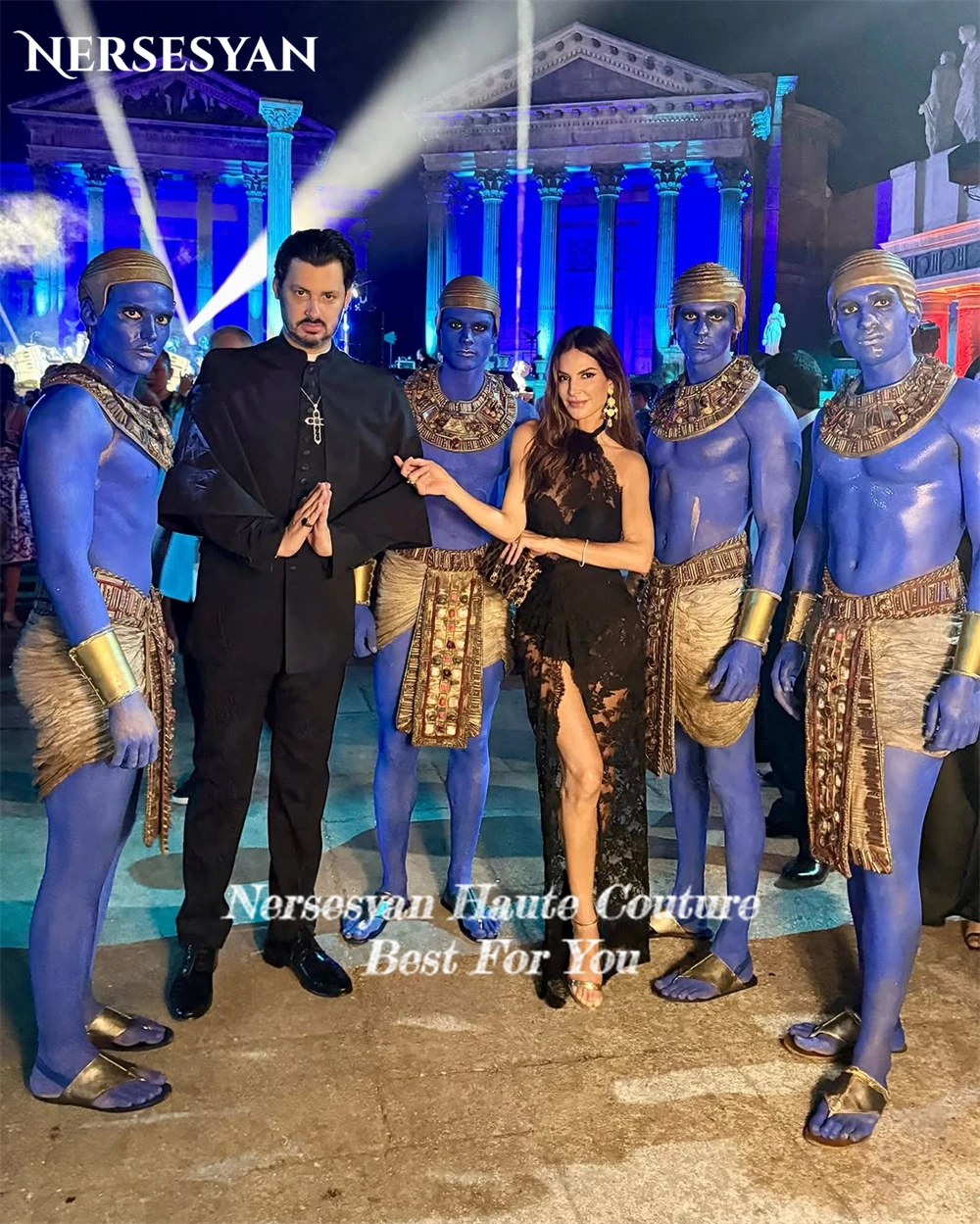 Nersesyan Sexy dentelle robes de bal licou Appliques épaules nues robe de soirée formelle fente latérale Maxi robes de soirée 2025 personnalisé