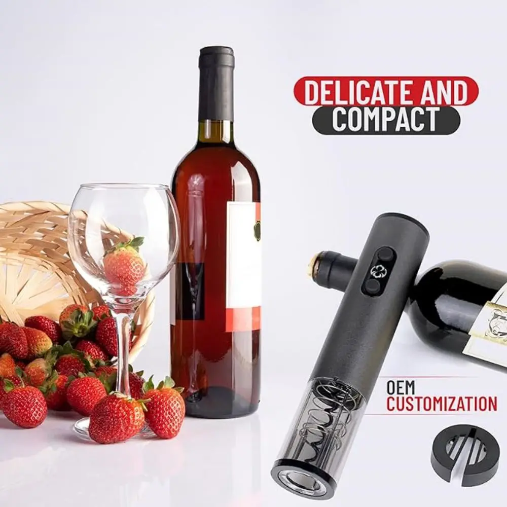 Automatic Electric Wine Bottle Corkscrew Opener with Foil Cutter in Home Kitchen Party Bar