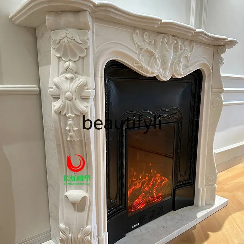

G French marble fireplace white marble natural stone mantel porch fireplace decoration