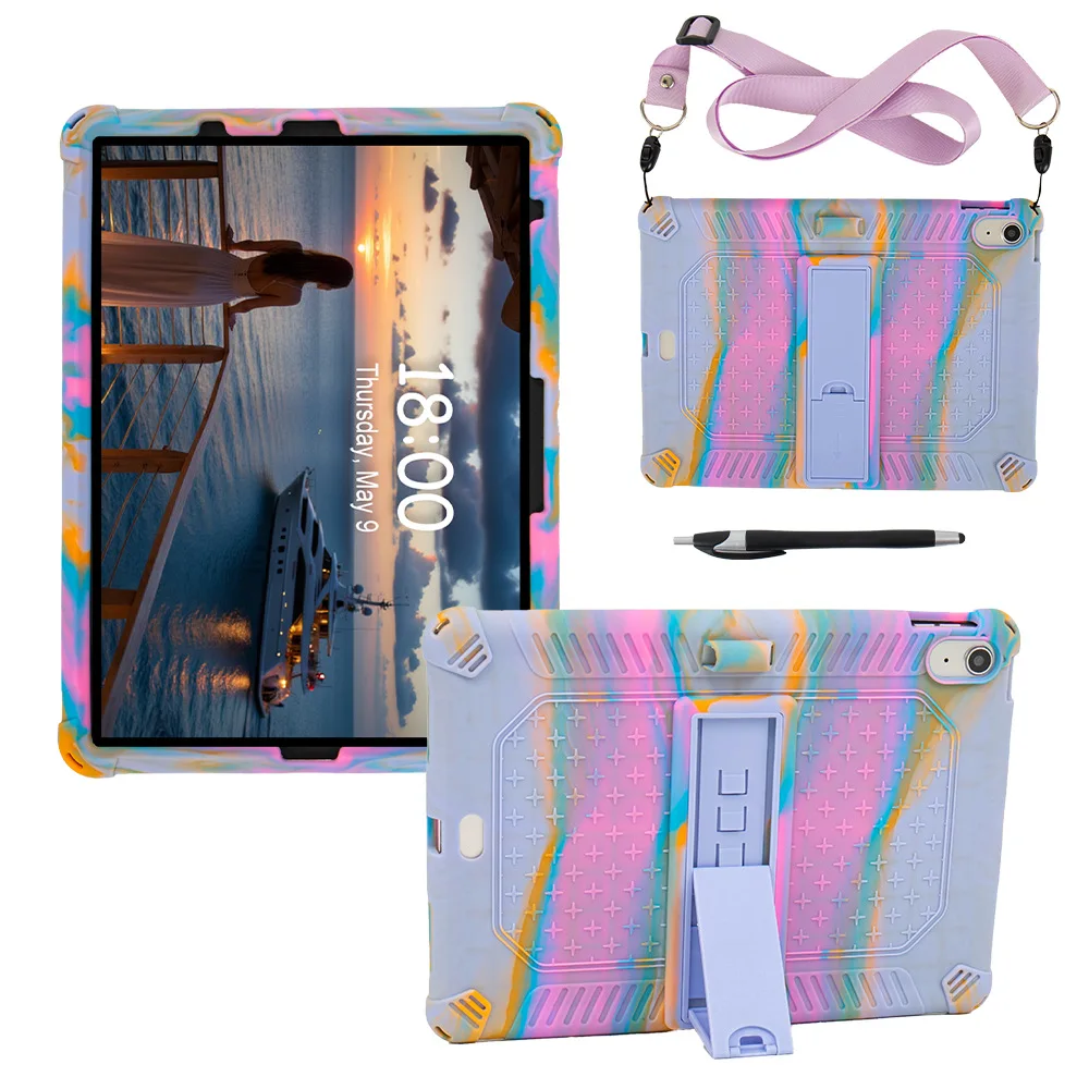 

For Apple iPad 11 A16 2025 Case 11th Gen A3354 11inch Thickened Soft Silicone Stand Funda For iPad 10th 10.9 2022 Tablet Cover