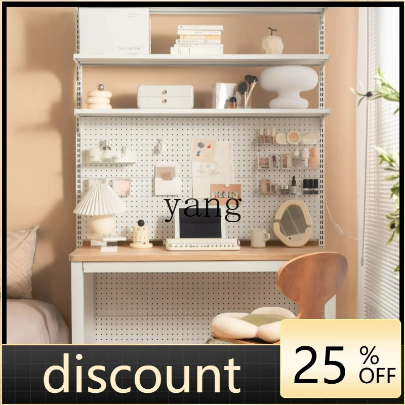 LTT computer desk small apartment learning table hole board bookcase integrated shelf