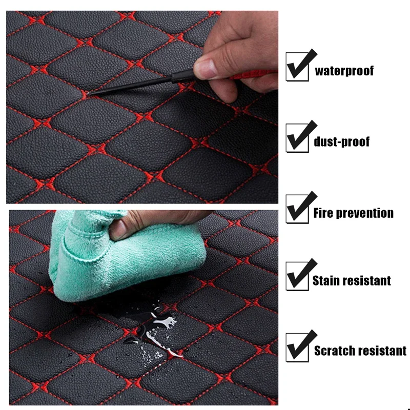 Auto Fußmatten 4PCS Universal PU Leder Wasserdichte Auto Fuß Pad Schutz Teppich Vorne und Hinten Matten Set Auto zubehör – Detail 5