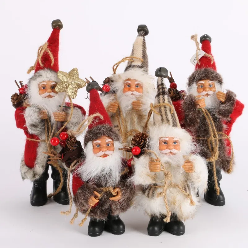 Lovely Christmas Santa Claus Doll Xmas Tree Ornaments New Year Party Gifts for Kids Friends Christmas Decorative Dolls Toys