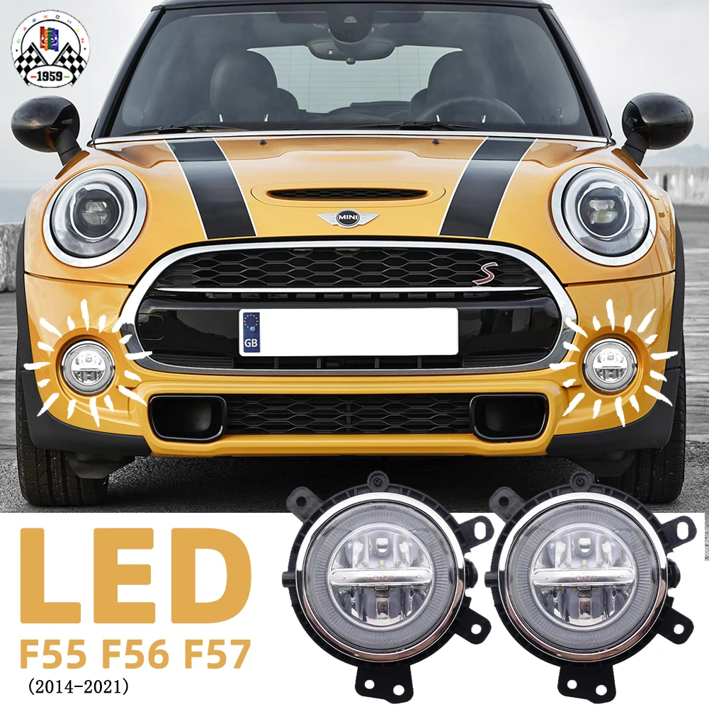 Brand New Angle eye Style LED Type Front Bumper Fog Light For Mini Cooper R55-R61 F55 F56 F57