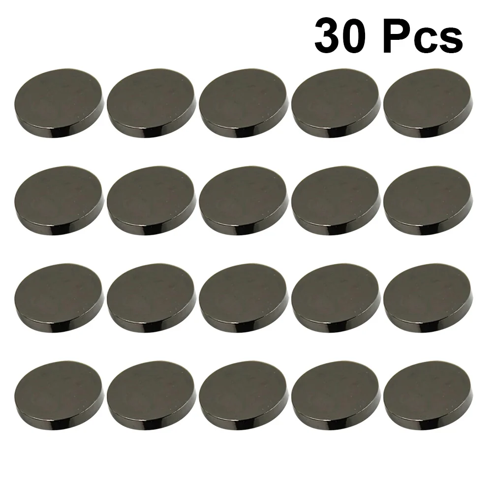 

30pcs Metal Buttons 18Mm Alloy Coat Buttons For Sewing Diy Clothing Decorative Accessories Light Black Flat Fashion Costume