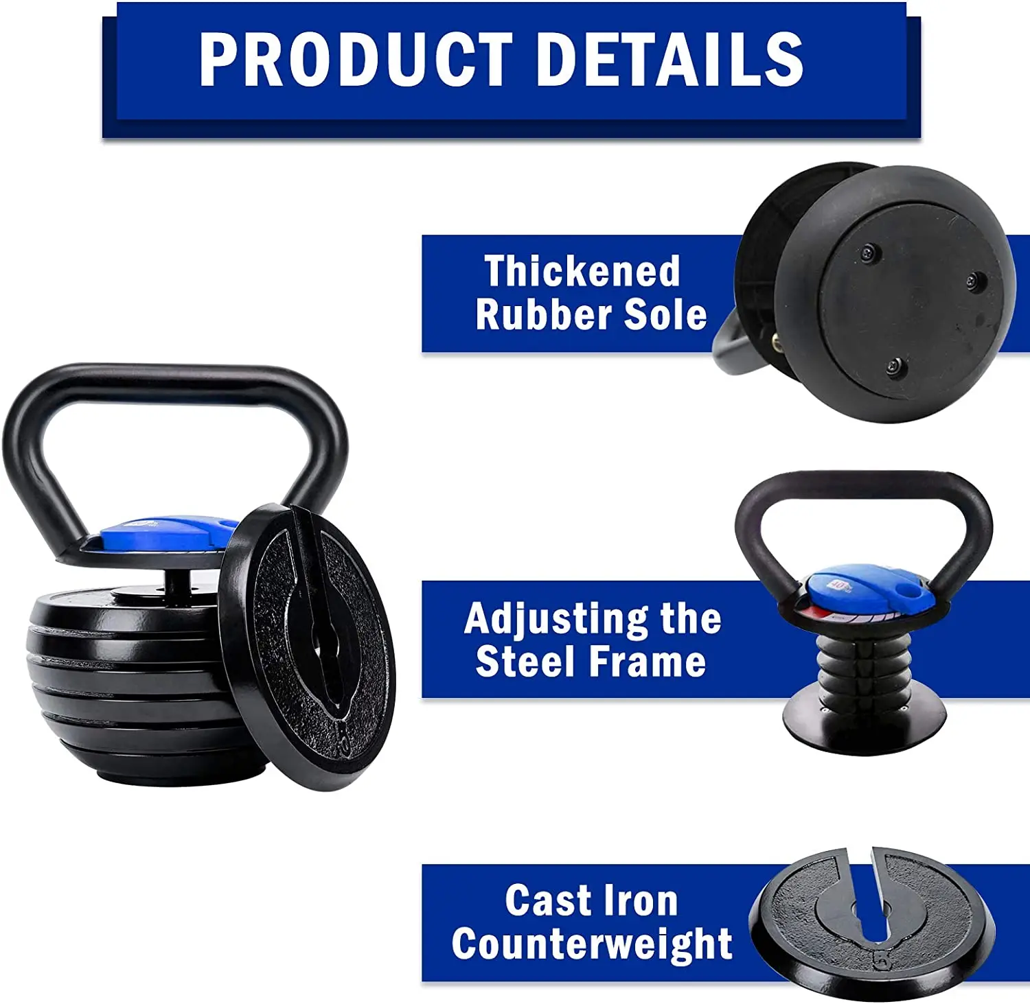 

Adjustable Kettlebell Weights Sets for Men Women Home Fitness Gym Equipment Cast Iron Kettle Bell Set for Exercises