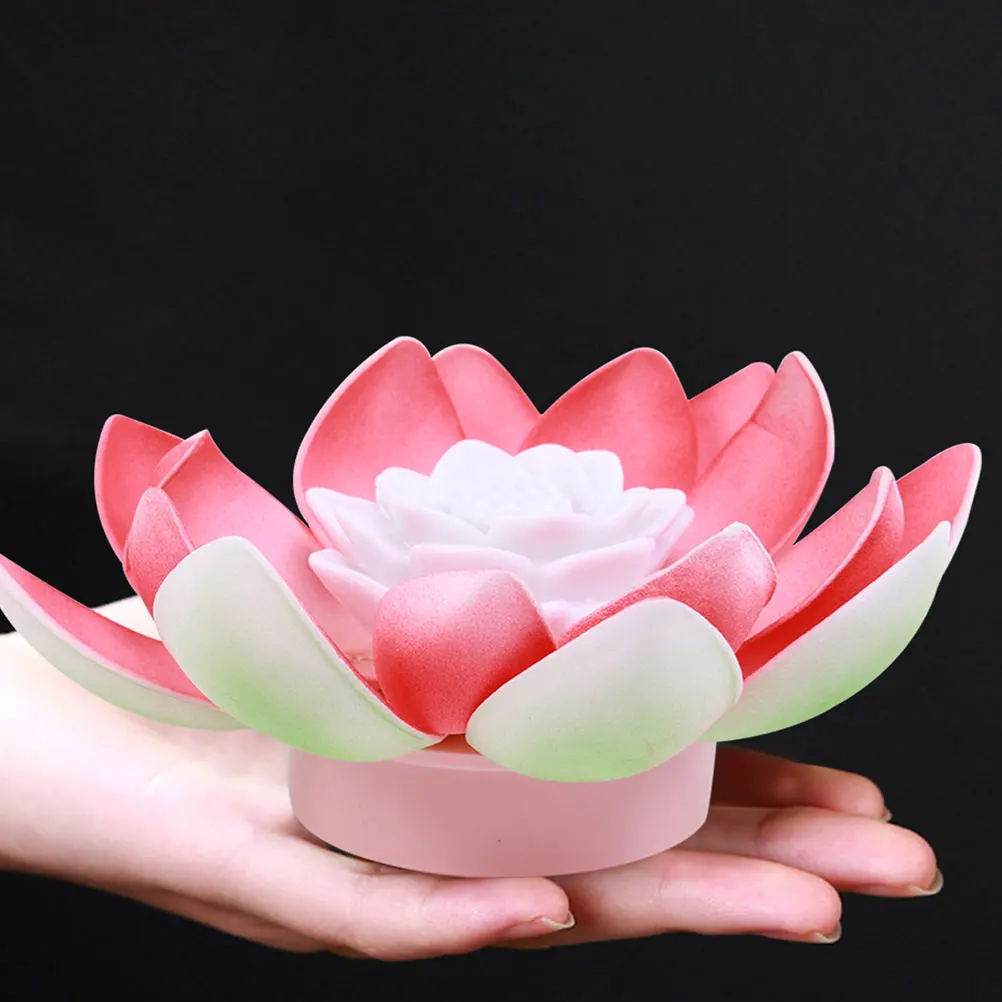 

2Pcs Lotus Lights Waterproof Floating Night Lamps Outdoor Decor LED Tea C Buddha Temple Praying Party Wedding Garden Festive