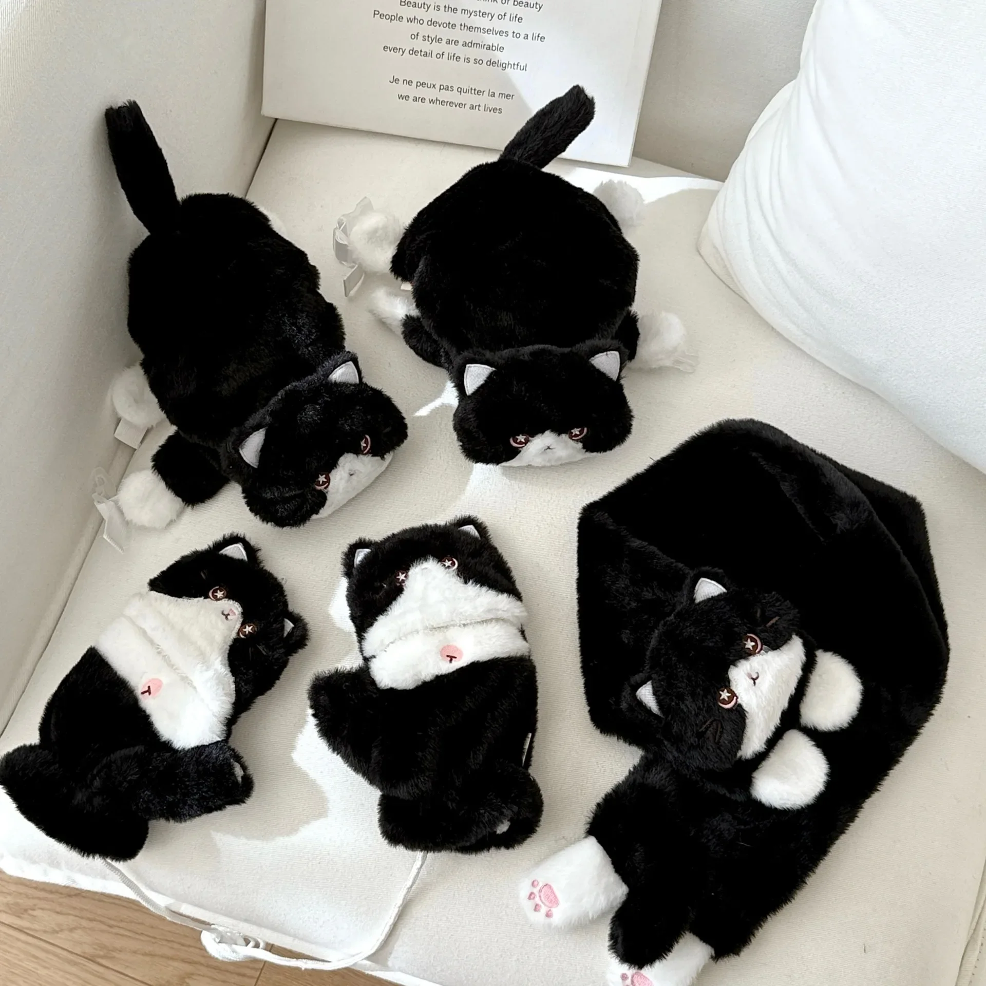 جديد لطيف الحليب القط أفخم الخريف والشتاء قفازات دافئة مقاومة البرد وشاح هريرة منصات الركبة #3