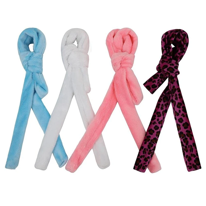 

4PCS Soft Headband Curly Hair Ribbon Curling Rope Flannel Braided Hair Rope DIY Hairdressing Rope Hair Styling Tools