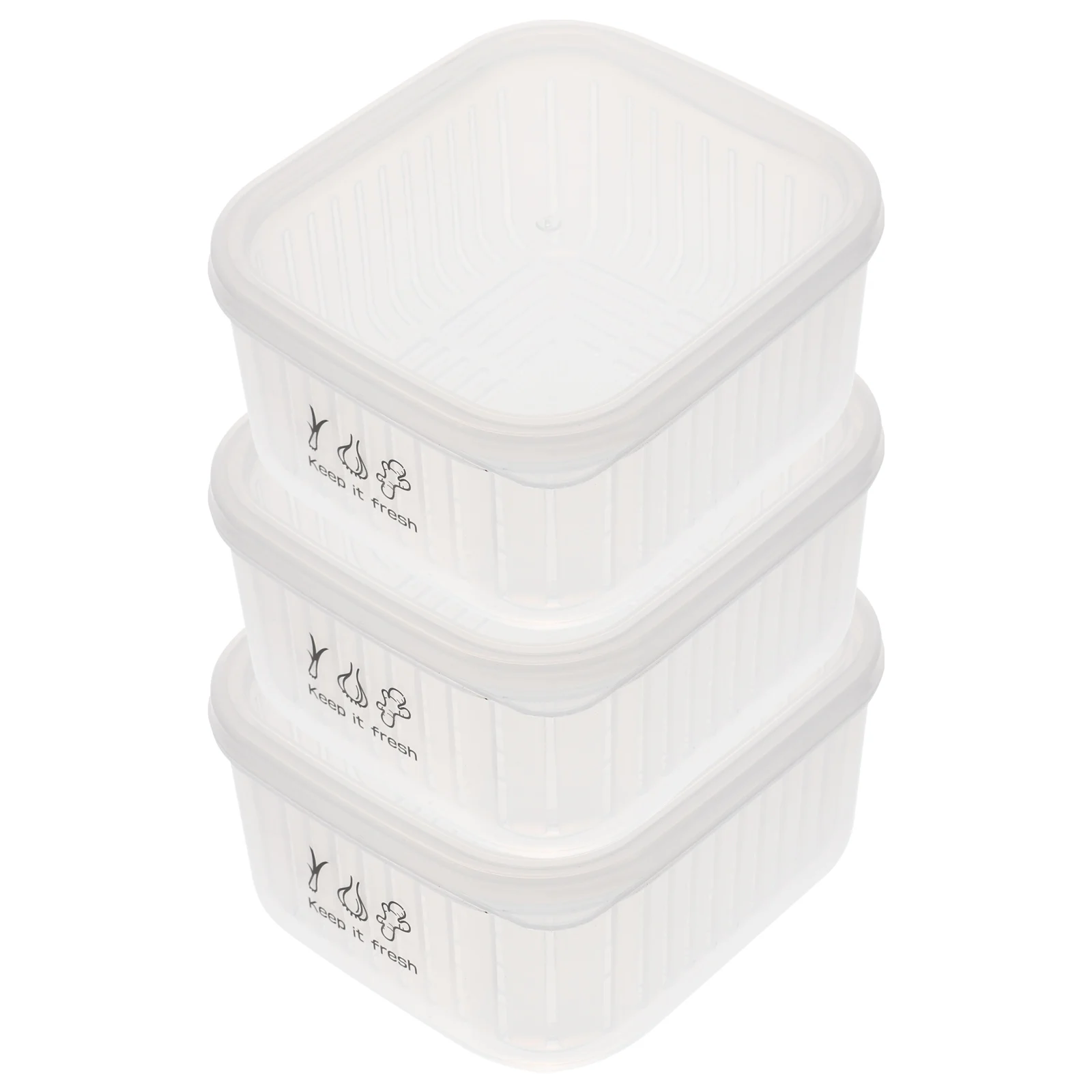 

3 Pcs Food Preservation Storage Boxes PP Containers Lids Fridge Vegetable ganizer Refrigerator Kitchen Fruit Snack