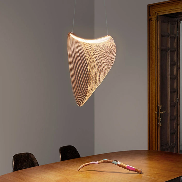 

Japanese Style Minimalist Bird's Nest Pendant Light Designer Creative for Living Dining Room Wooden Art Study Decoration Lamps