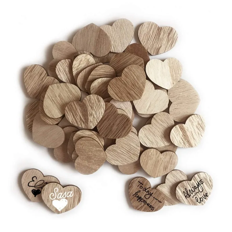 

50 Unfinished Wooden Heart Cutouts DIY Wedding Decor Valentine Party Supplies Bulk 50pcs