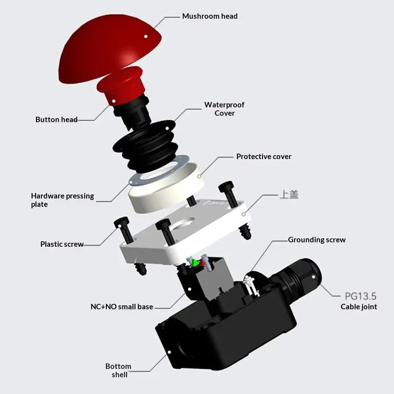 

IP67 Waterproof Pedal Switch - Self Reset & Locked, NO/NC, /, As Emergency Stop Button For Contactor