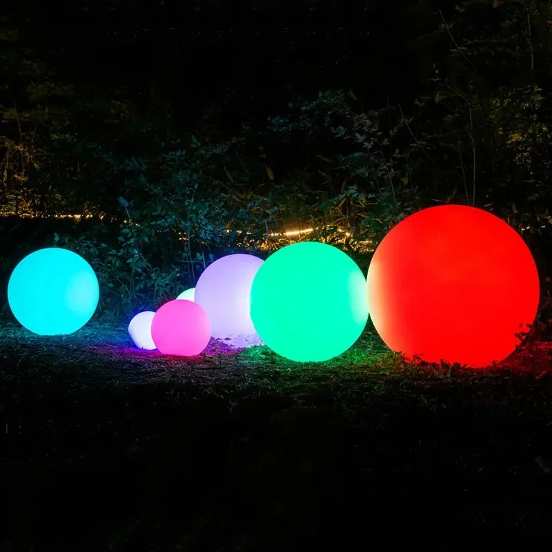 40/60cm LED Remote Control Inflatable Luminous Ball Landscape Decoration Garden Lawn Light Swimming Pool Toy Beach Decoration