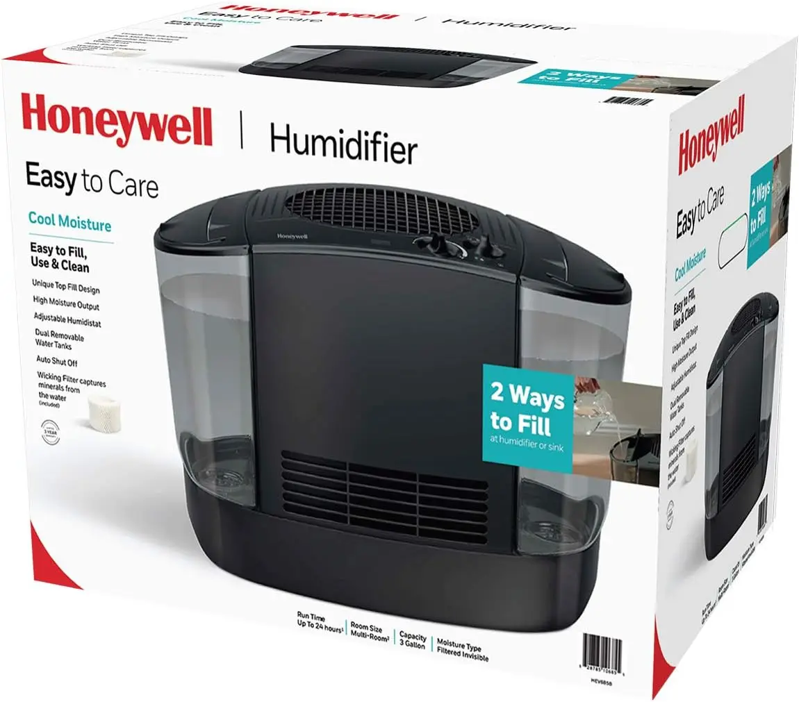 Humidificador de consola Cool Moisture, negro – Humidificador para dormitorio, hogar o oficina