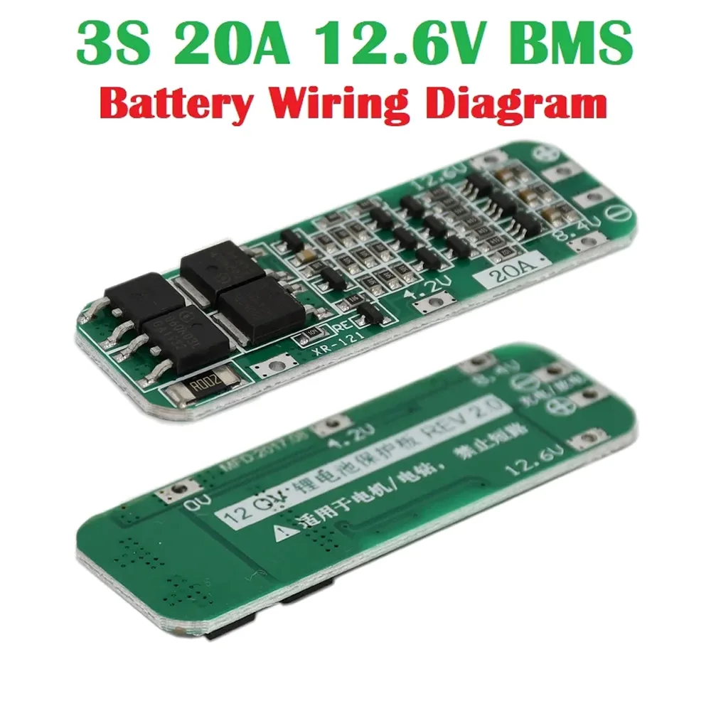 3S 20A Li-ion Lithium Battery 3.6V 3.7V 18650 Charger PCB BMS Protection Board For Drill Motor BMS 12.6V Lipo Cell Module