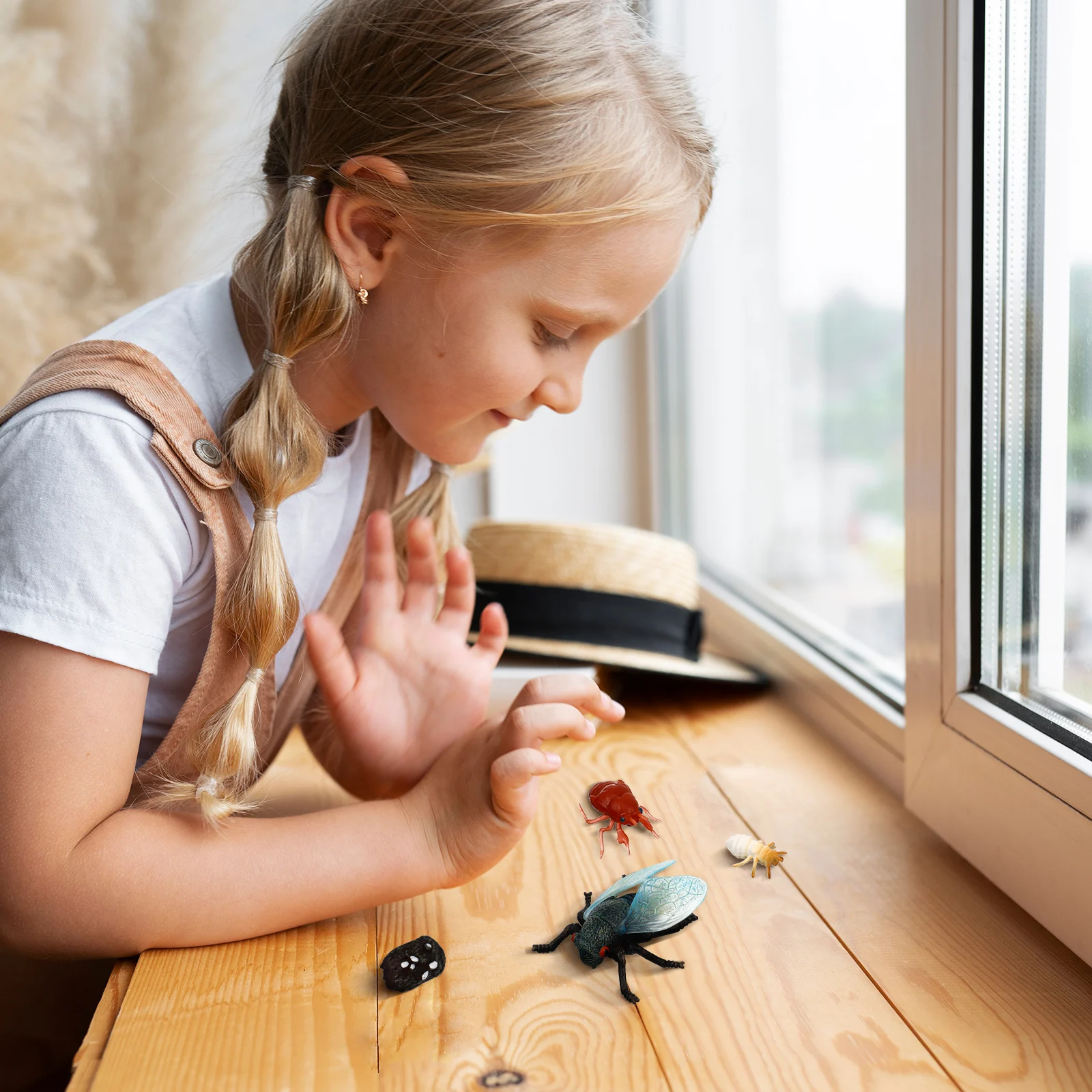 Educação científica brinquedos cognitivos cicada ciclo de vida estatuetas modelos de insetos realistas materiais seguros design resistente usos versáteis