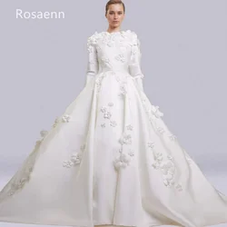 Customized High Quality A-line Ivory 2025 Design Wedding Dress Applique Wedding Gown Brush Train Bride Dress robe de mariée