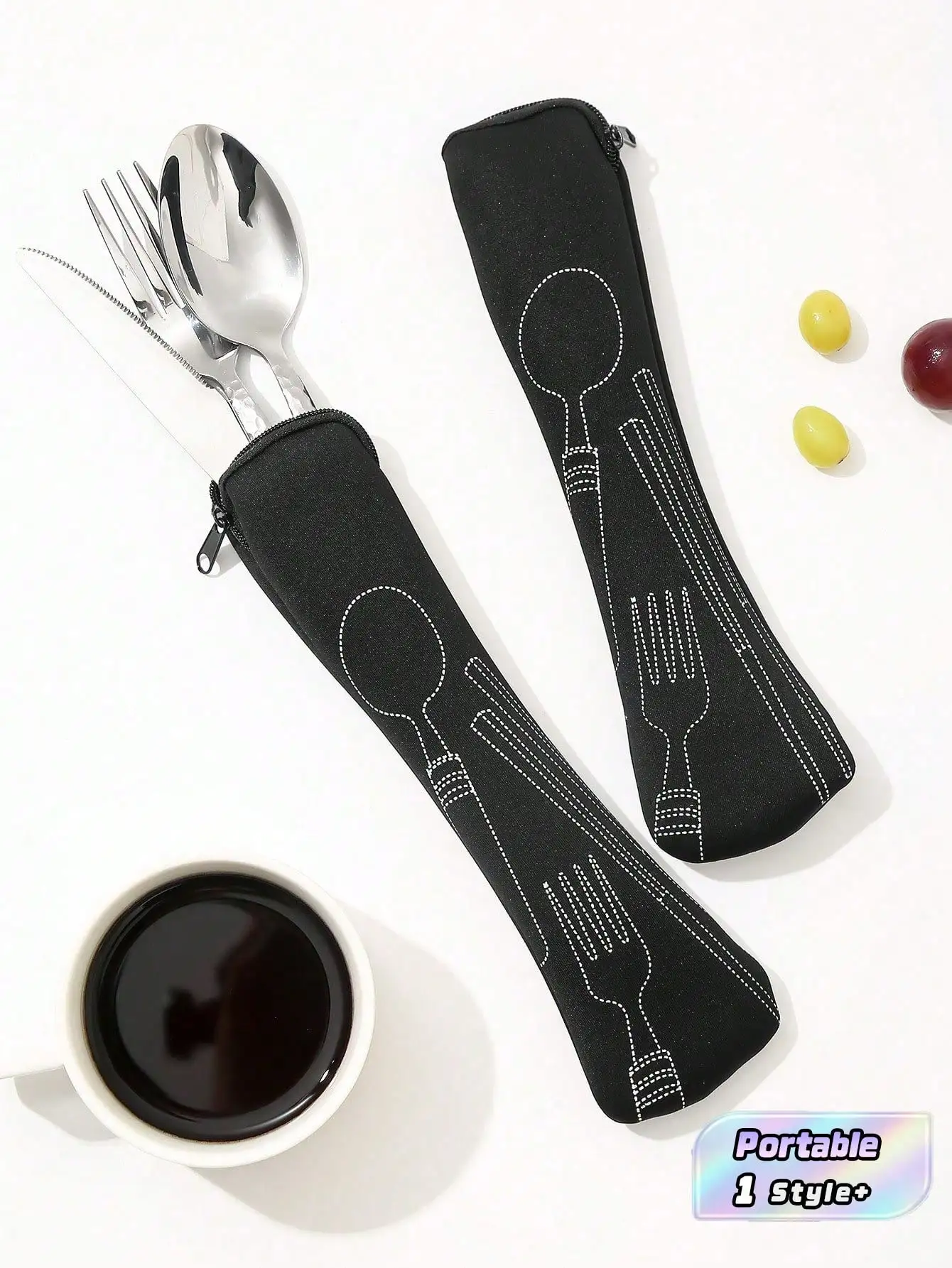 

360° Rotating Kitchen Silverware Organizer, Utensil Organizer, 4 Compartment Flatware Organizer, Countertop Utensil Holder For S