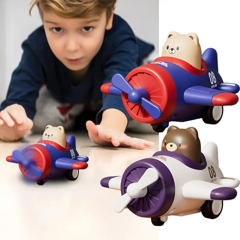 

Animal Car Toys Cartoon Plane Shape Play Vehicle Push Cars Airplane Toy Fall-Resistant Educational Enhances Hand-Eye