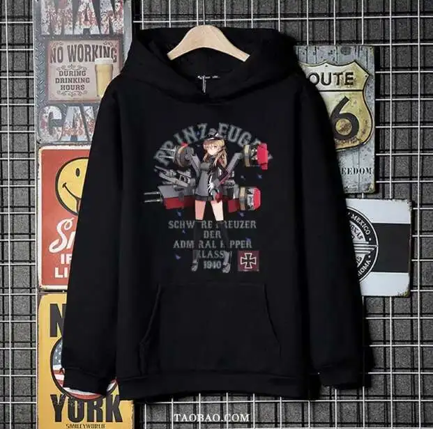 

Anime Kancolle Prinz Eugen Hooded Hoodie Cosplay Autumn Winter Men Women Coat Loose Jacket Tops anime