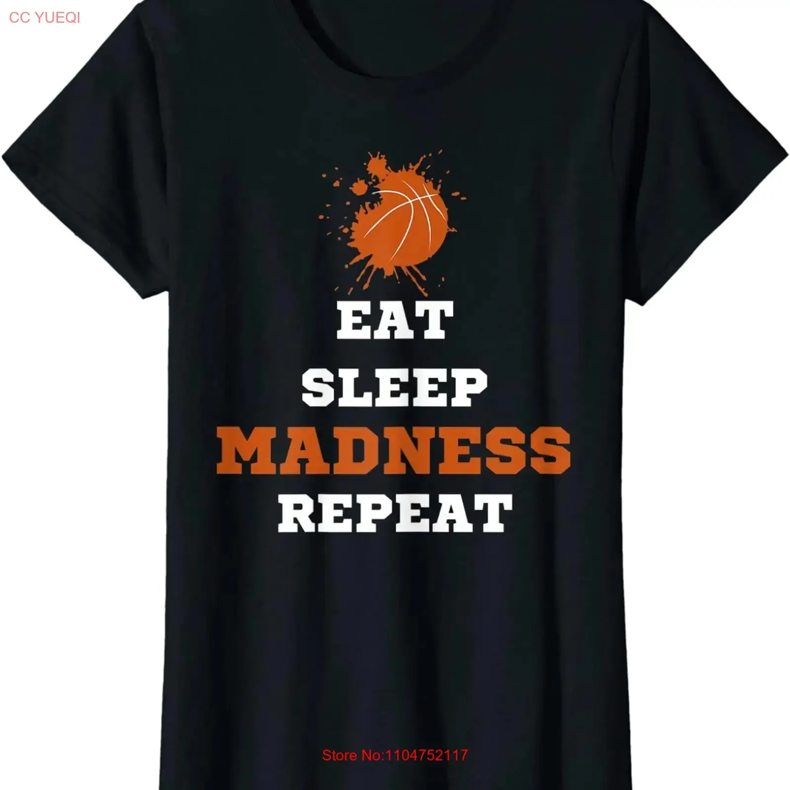 Let The Madness Begin Basketball Fans Ladies' Crewneck T Shirt long or short sleeves vintage Washed Top For Everyday Wear
