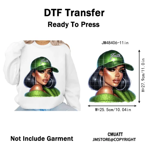 

Colorful Religious Hispanic Queen Trust God Blessed Latina Girls Iron on DTF Heat Transfers Stickers Ready to Press for Textiles