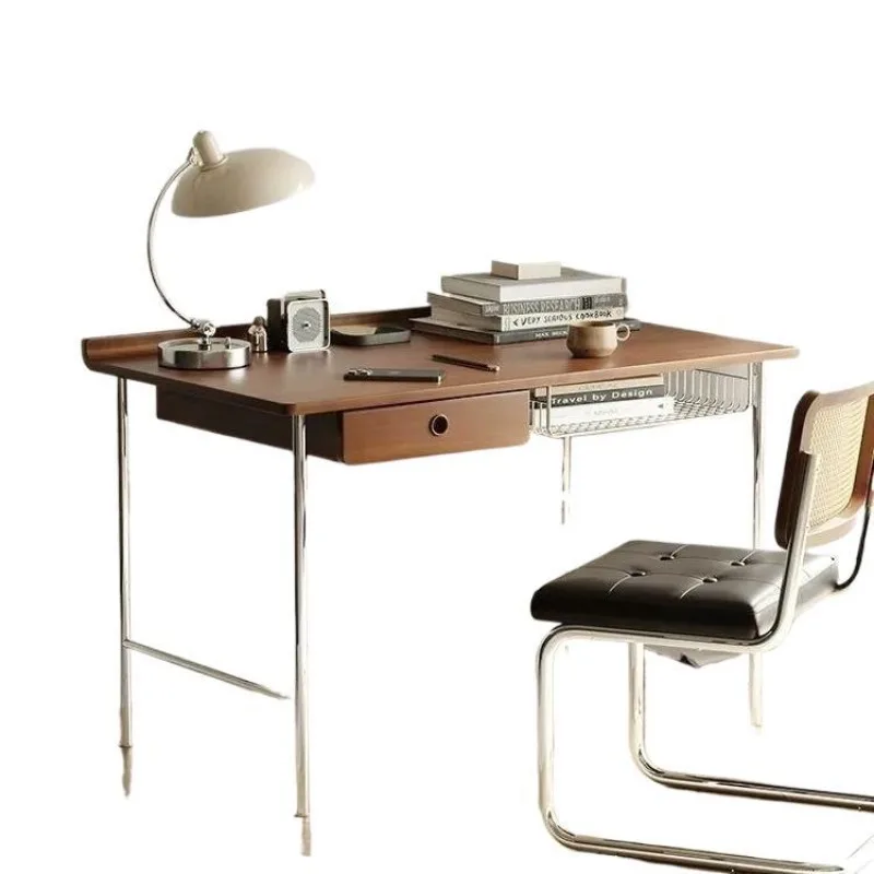 medieval solid wood desk, retro desk, home computer Nordic small apartment simple writing desk table