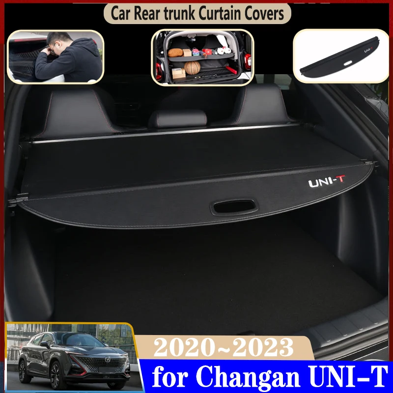 Car Trunk Curtain For Changan UNI T UNI-T 2020 2021 2022 2023 Car Rear Trunk Luggage Curtain Cargo Privacy Covers Accessories