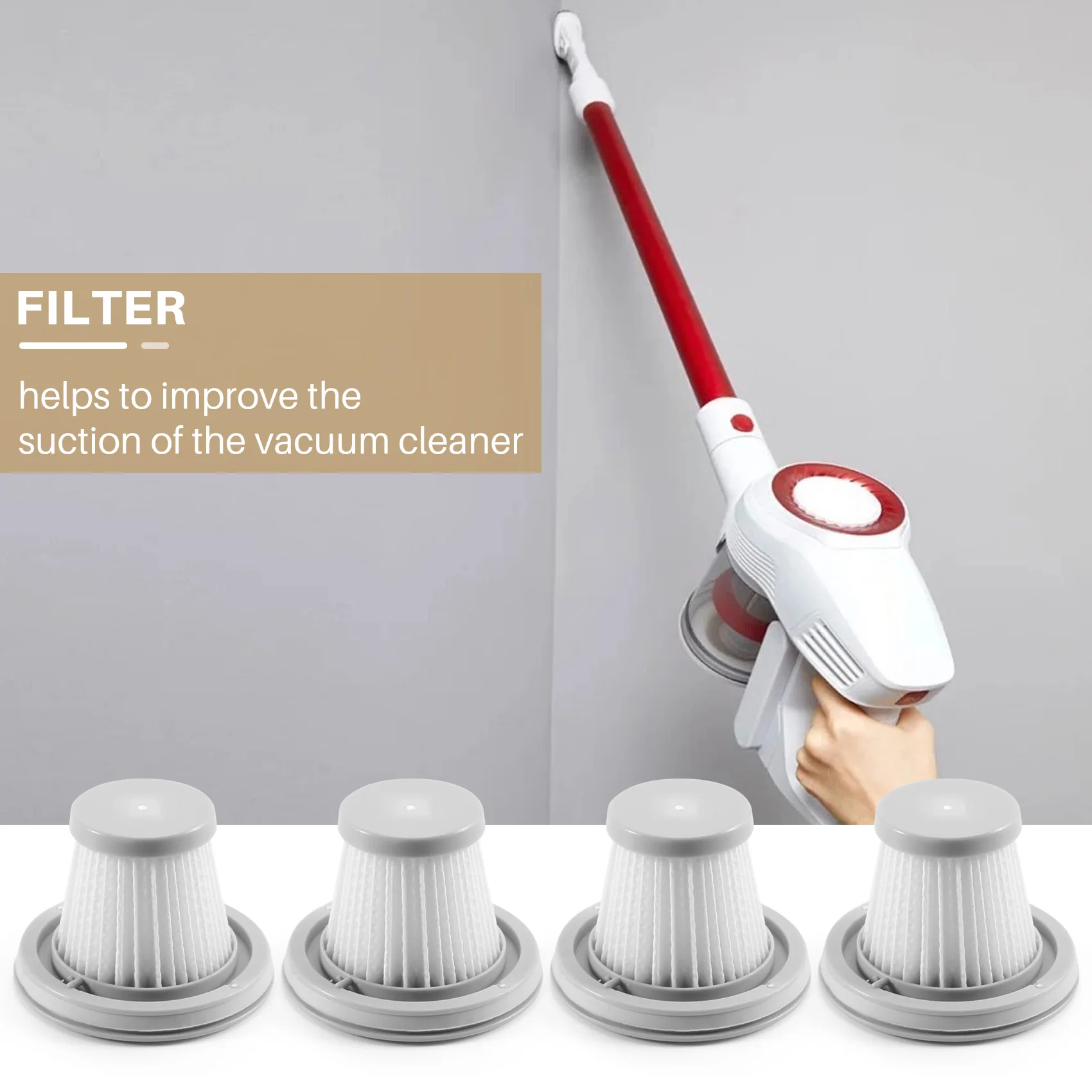 4PCS HEPA Filter for XIAOMI MIJIA Handy Vacuum Cleaner Home Car Mini Wireless Washable Filter Spare Parts Accessories