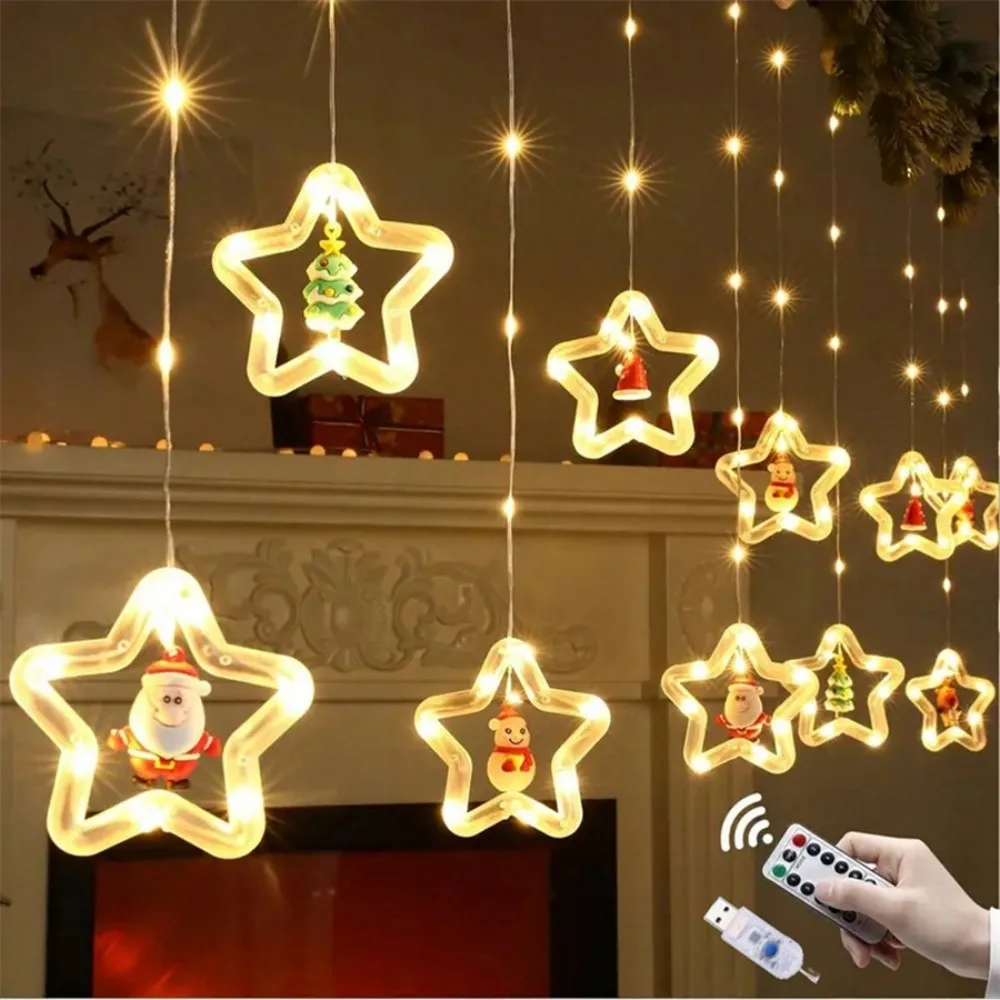 3M USB LED Curtain Fairy Lights, 8 Modes with Remote Control, Christmas Decorative Lights, Indoor Home Decor for Holiday Party