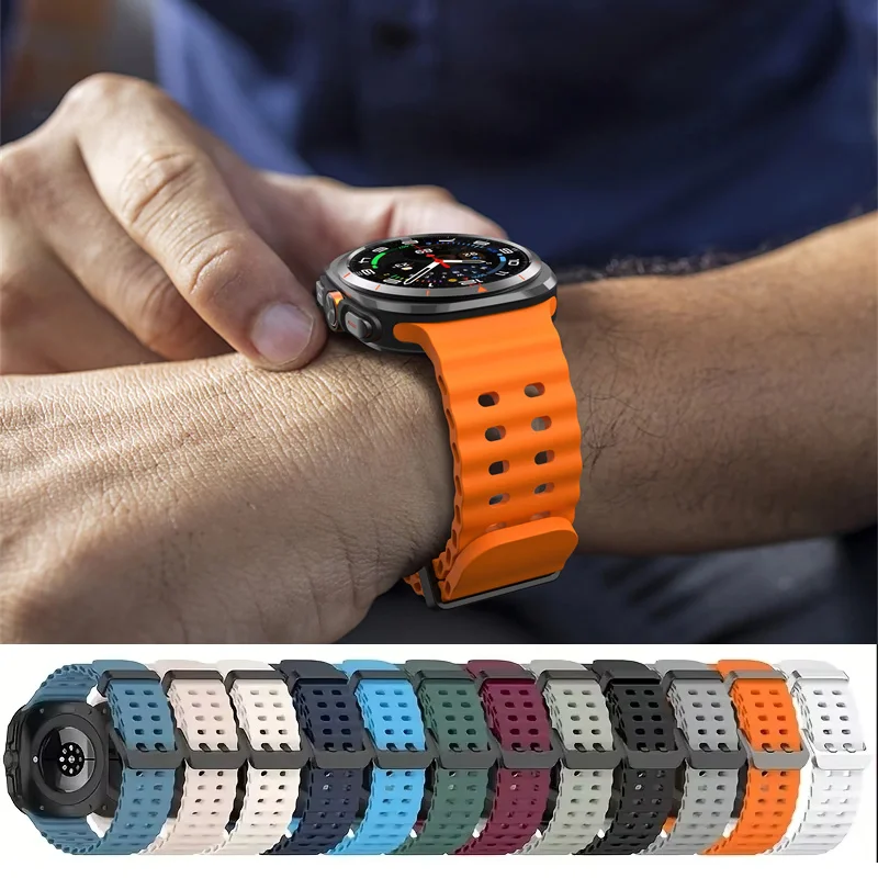 Sport Band For Samsung Galaxy Watch Ultra 47mm silicone Bracelet NO Gaps Ocean Watchband aquatics Watch 7 47mm Official Strap