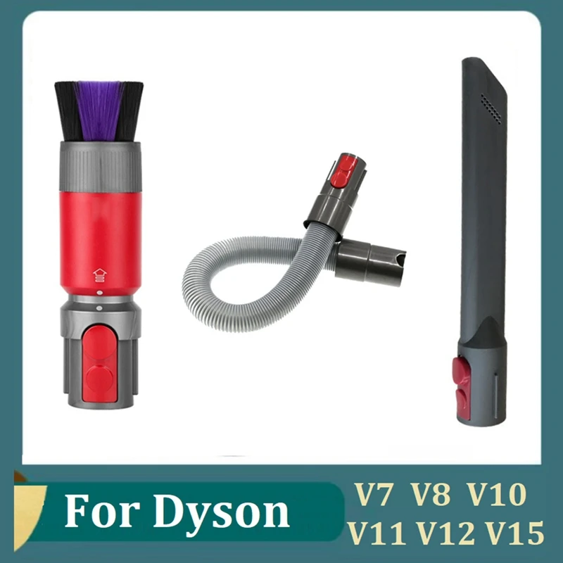Für Dyson V15 V12 V7 V8 V10 V11 Staubsauger Teile Befestigung Spurlose Staub Entfernung Weiche Bürste + Verlängerung schlauch + Flache Saug