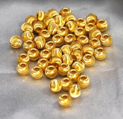 999 real gold beads 24k pure gold balls cat eye beads 3mm-12mm gold jewelry parts