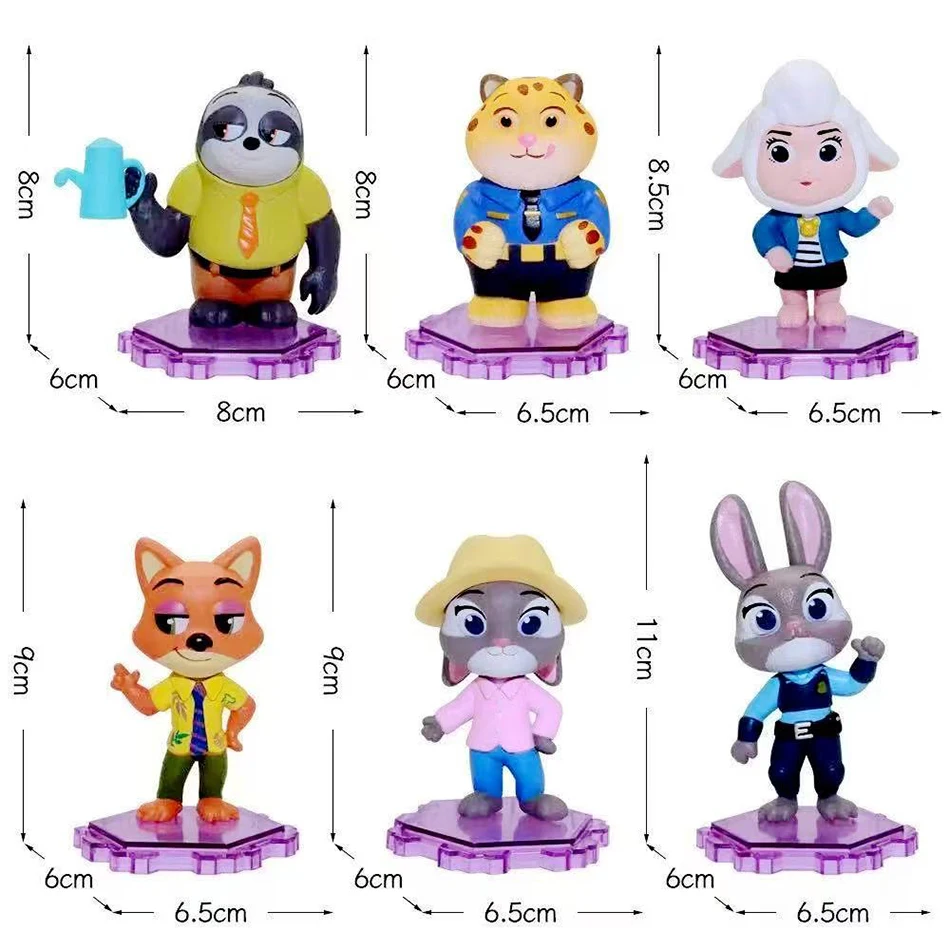 ของเล่นฟิกเกอร์สัตว์สุดเจ๋งจากภาพยนตร์ Zootopia กระต่ายจูดี้ ฮอปส์ และสุนัขจิ้งจอก นิค ไวลด์ ของสะสมสำหรับเด็ก