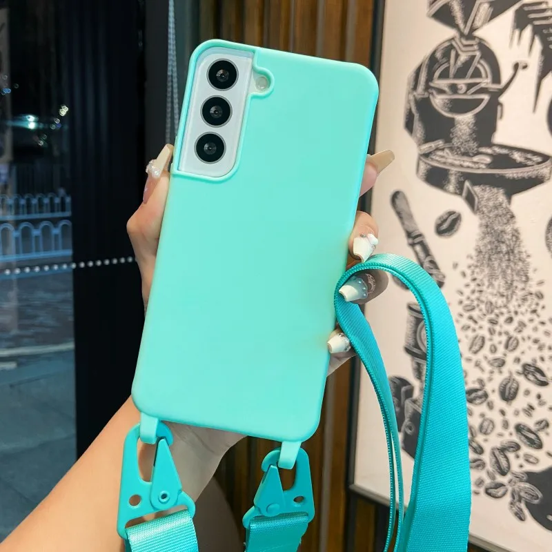 Schutzhülle mit Trageriemen für Samsung Galaxy A54 A36 A17 A55 A16 S24 Ultra S26 S23 FE S25 Plus, Schulter-Crossbody-Lanyard-Halsband, Silikonhülle – Detail 13