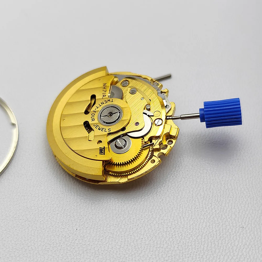 high quality Golden NH71 NH71A Automatic Mechanical Movement Japan 24 Jewels High Accuracy Skeleton NH71 Mechanism Modification