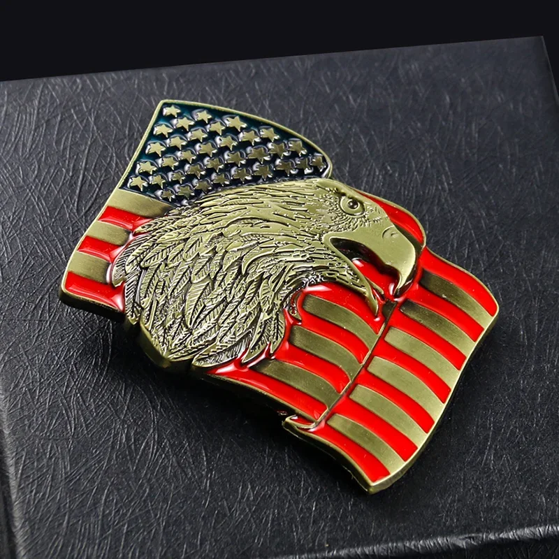 ثلاثية الأبعاد مجسمة النجوم والمشارب الولايات المتحدة العلم النسر الصقر حزام معدني مشبك قبعات رعاة البقر الغربية الشرير الجينز جزء هدايا عيد الميلاد
