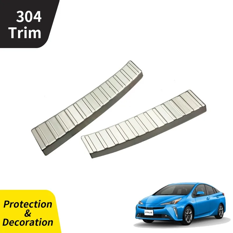 

2 Pcs High Quality Stainless Steel Car Styling for Toyota 2019 Prius 50 Series Trunk Anti-scratch Guard Plate Accessories